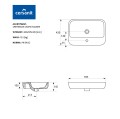 Cersanit Caspia Umywalka Square prostokątna, z otworem na baterię K11-0095