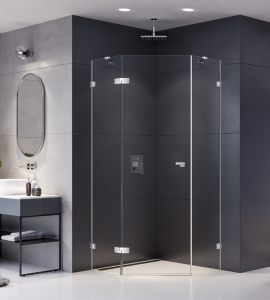 New Trendy Eventa Kabina pięciokątna 90x90, Prawa, drzwi uchylne pojedyncze, czyste 8mm Active Shield EXK-0290 (EXK-4614)