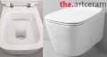 Artceram A16 Rimless Mini miska wisząca bezrantowa krótka 36x45 cm kolor czarny mat + deska wolnoopadająca typu Slim ASV005 17;00+ASA002 17;00
