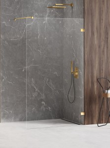 New Trendy Avexa Gold Shine kabina walk-in, 8mm, 90x200, złoty połysk EXK-1812 (EXK-7058)