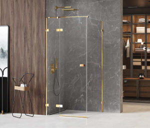 New Trendy Avexa Gold Shine kabina prostokątna, 6mm, wersja lewa,  80x100 cm, złoty połysk EXK-1650