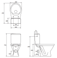 Rysunek techniczny - Kompakt WC Cersanit Cersania II SimpleOn miska kompaktowa z deską wolnoopadającą i zbiornikiem 3/6 l, K11-2340