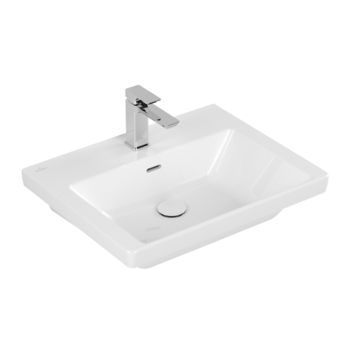 Umywalka meblowa Villeroy&Boch Subway 3.0 60cm, nieszlifowana z przelewem, kolor biały 4A706001
