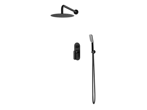Vedo Aletta Nero podtynkowy zestaw natryskowy z mieszaczem, deszczownica 30 cm, kolor czarny mat VBA5223/30/CZ