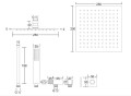 Corsan Adour zestaw prysznicowy podtynkowy termostatyczny, chrom Z01TCH  rysunek techniczny