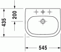Umywalka wpuszczana w blat Duravit D-Code Umywalka meblowa z przelewem 545 x 435 mm 0337540000 

