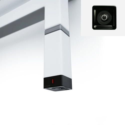 Terma One grzałka elektryczna o profilu kwadratowym 30x30 mm, moc 600 W, kabel spiralny z wtyczką (U), kolor Biały (RAL 9016) WEOKX06T916U