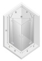 New Trendy Reflexa kabina prysznicowa prostokątna 110x90x200, profil chrom  EXK-1403/EXK-1242 rysunek techniczny
