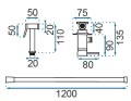 Rea Loop bateria bidetowa podtynkowa, kolor chrom REA-B4106 rysunek techniczny