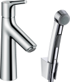 Hansgrohe Talis S Jednouchwytowa bateria umywalkowa z główką bidette i wężem 160 cm chrom 72290000