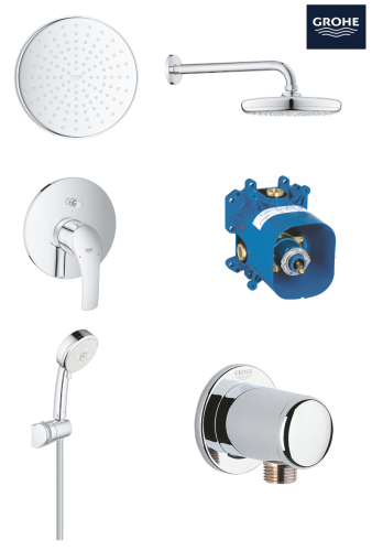Grohe Eurosmart zestaw podtynkowy z deszczownicą Tempesta 210mm, kolor chrom SET.19450002
