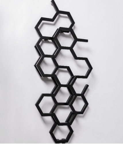 Grzejnik Terma HEX 821x486mm WGH2X082048K9M5ZX wersja pionowa, kolor czarny mat (9M5) podłączenie ZX