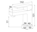 Framo Cinque bateria umywalkowa, kolor chrom CNQ00218 rysunek techniczny