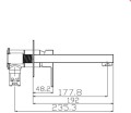 Framo Cinque bateria umywalkowa podtynkowa, kolor chrom CNQ04402 rysunek techniczny