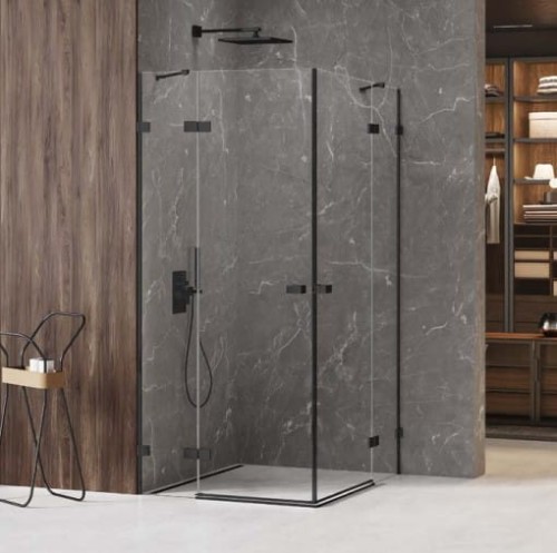 New Trendy Avexa Black kabina prostokątna 90x110x200 drzwi podwójne, profil czarny EXK-1840