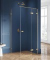 New Trendy Avexa Gold kabina prostokątna 120x70x200, drzwi uchylne prawe profil złoty EXK-1765
