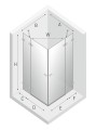 New Trendy Avexa Gold kabina prostokątna narożna 110x80x200, drzwi podwójne profil złoty EXK-1884 rysunek techniczny