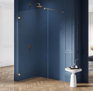 New Trendy Avexa Gold kabina walk-in 150x200, profil złoty powłoka Active Shield EXK-2002 (EXK-7020)