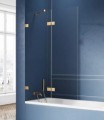 New Trendy Avexa Gold Brushed parawan nawannowy dwuelementowy wersja lewa 100x150, profil złoty szczotkowany powłoka Active Shield  EXK-2010