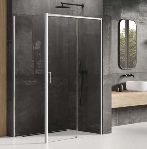 New Trendy Prime kabina prysznicowa kwadratowa 100x100x200 wersja prawa profile chrom D-0299A/D-0125B