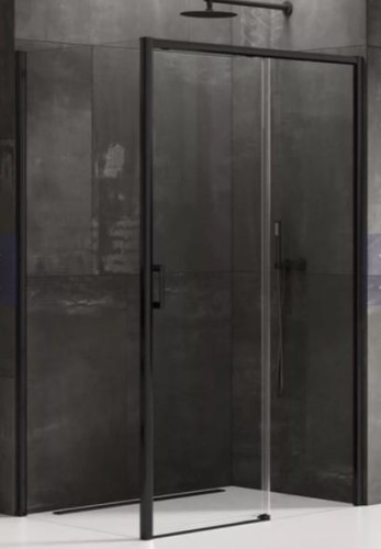 New Trendy Prime Black kabina prysznicowa kwadratowa 100x100x200 wersja prawa profil czarny D-0317A/D-0130B