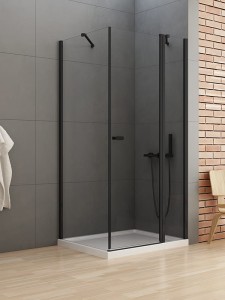 New Trendy New Soleo Black Kabina 100x70cm, drzwi pojedyncze, uchylne uniwersalne, czarne profile K-0682