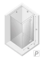 New Trendy New Renoma kabina prysznicowa prostokątna 110x100x195 cm, profile chrom drzwi prawe D-0375A/D-0085B-WP  rysunek techniczny