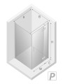 New Trendy New Renoma kabina prysznicowa prostokątna 120x100x195 cm, profile chrom drzwi praweD-0118A/D-0085B-WP  rysunek techniczny