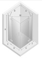 New Trendy New Renoma kabina prysznicowa prostokątna 110x90x195 cm, profile chrom D-0374A/D-0108A rysunek techniczny