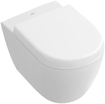 Krótka miska z deską Villeroy & Boch Subway 2.0 Direct Flush Miska WC wisząca 35,5 x 48 cm Weiss Alpin + deska wolnoopadająca 5606R001+9M69S101