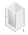 New Trendy New Soleo drzwi wnękowe składane wersja lewa 70x195 cm, profil czarny D-0219A  rysunek techniczny