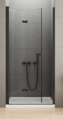 New Trendy New Soleo drzwi wnękowe składane wersja prawa 70x195 cm, profil czarny D-0220A