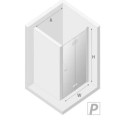 New Trendy New Soleo drzwi wnękowe składane wersja prawa 70x195 cm, profil czarny D-0220A rysunek techniczny