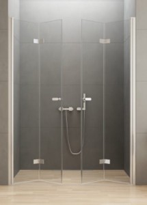 New Trendy New Soleo drzwi wnękowe składane 130x195, profile chrom D-0258A