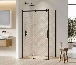 New Trendy Softi Black kabina prostokątna 120x80 cm, drzwi przesuwne,  kolor czarny mat, uniwersalne EXK-3975