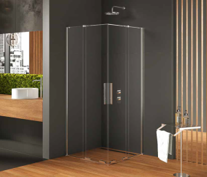 New Trendy Smart kabina 80x80, 2 drzwi przesuwne,  8 mm szkło, powłoka Active Shield, profil chrom, EXK-4055