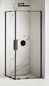 New Trendy Smart Black kabina 80x80, 2 drzwi przesuwne,  8 mm szkło, powłoka Active Shield, profil czarny mat , EXK-4159