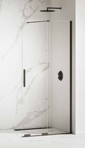 New Trendy Smart Black ścianka walk-in przesuwna 100cm, profil czarny mat, 8 mm, powłoka Active Shield EXK-4191