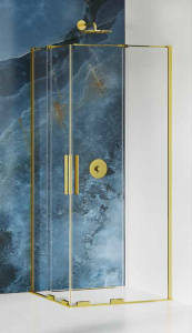 New Trendy Smart Light Gold kabina 80x90, 2 drzwi przesuwne,  8 mm szkło, powłoka Active Shield, profil złoty EXK-4264