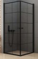New Trendy New Soleo Black kabina kwadratowa 90x90x195  czarna krata drzwi podwójne D-0285A/D-0285A