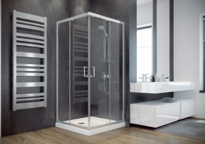 Besco MODERN kabina prysznicowa kwadratowa 90 x 90 x 185 cm szkło grafitowe MK-90-185-G