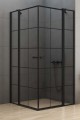 New Trendy New Soleo Black kabina kwadratowa 90x90x195  czarna krata drzwi uchylne podwójne K-0580