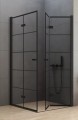 New Trendy New Soleo Black kabina prostokątna 90x80x195 czarna krata drzwi składane D-0289A/D-0288A