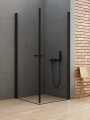 New Trendy NEW SOLEO BLACK Kabina prysznicowa, drzwi podwójne uchylne uniwersalne, 80x90x195cm, czarne profile D-0230A/D-0231A