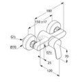 KLUDI PURE&EASY Jednouchwytowa bateria natryskowa DN 15, ścienna, chrom 378410565