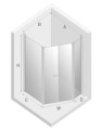 New Trendy New Soleo Black kabina pięciokątna asymetryczna 100x80x195  profil czarny K-0618 rysunek techniczny