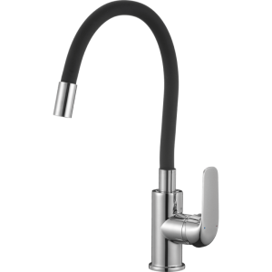 Kuchinox ELZA bateria zlewozmywakowa z elastyczną wylewką, kolor chrom/czarny BKE_761D