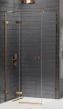 New Trendy Avexa Copper Brushed kabina prysznicowa 110x110x200 cm, szkło czyste 6mm, wersja lewa, profil miedź (copper brushed), Active Shield, EXK-3567