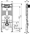 stelaż podtynkowy do WC TECEprofil 8 cm 9300502 - rysunek techniczny