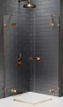 New Trendy Avexa Copper Brushed kabina prysznicowa 110x80x200 cm, szkło czyste 6mm, drzwi podwójne, profil miedź (copper brushed), Active Shield, EXK-3680